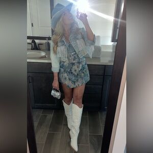 Altar'd State Blue Floral Skort